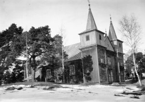 Kościół parafialny w Jaminach. Zdjęcie z 1938 roku.