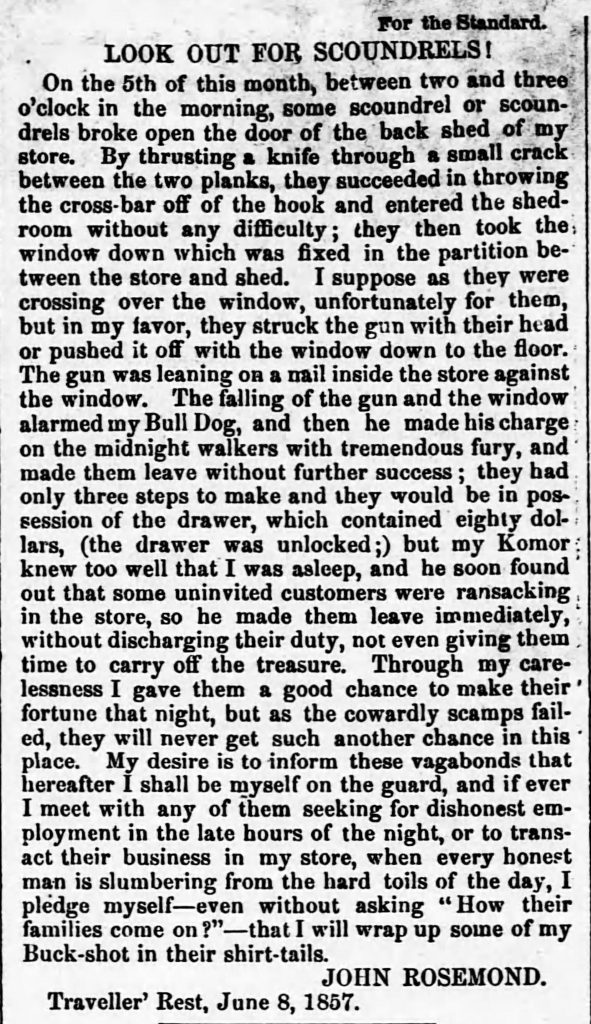 Semi Weekly Standard, sobota, 20 czerwca 1857 r.
