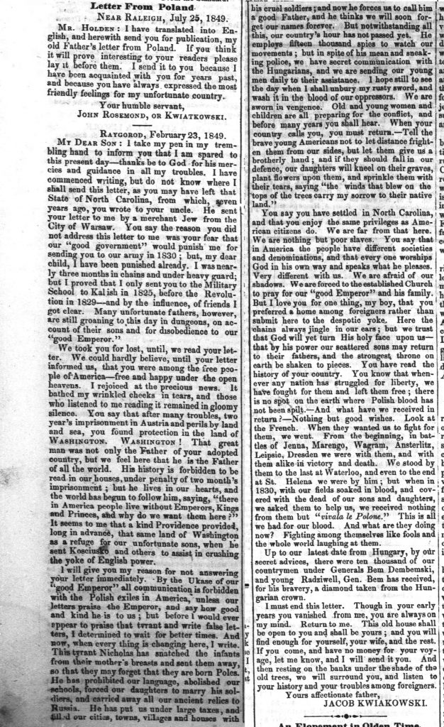 The Biblical Recorder, sobota, 25 sierpnia 1849 r.
