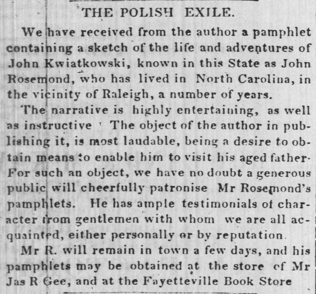 The North Carolinian, sobota, 26 października 1850 r.
