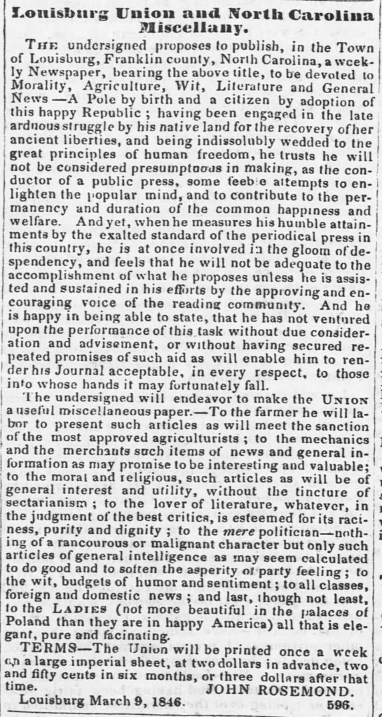The Weekly Standard, środa, 22 kwietnia 1846 r.