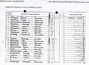 Lista aresztowanych przez NKWD (w tym Czesław Orłowski), 1940 r. (źródło: Ośrodek Karta)