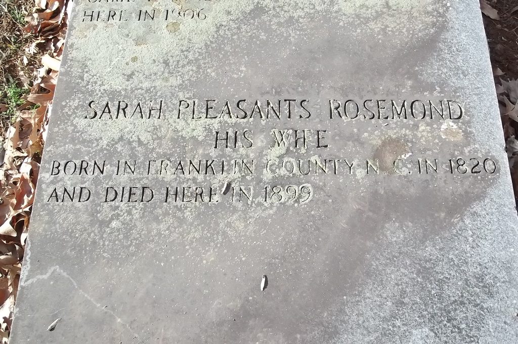 Nagrobek Sarah Rosemond. Findagrave.com