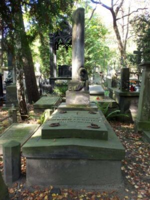 Nagrobek żony doktora, Anny Bohdanowicz z Bilińskich na Powązkach, prawdopodobnie tu leży również Antoni Bohdanowicz