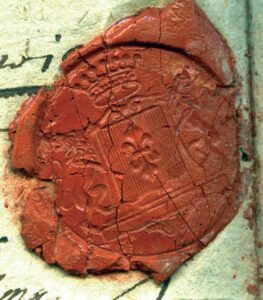 Coat of arms seal of general Ludwik Michał Pac. Pieczęć herbowa generała Ludwika Michała Paca.