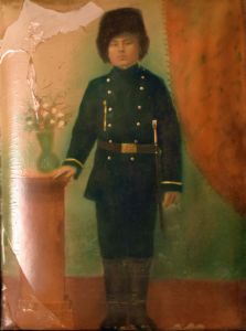 Aleksander Karaś w rosyjskim mundurze przed wybuchem I wojny światowej. Monidło.