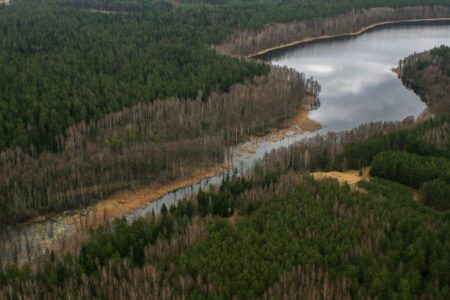 Estuary of the Rospuda river to the Bolesty lake. Fig. Hubert Stojanowski. Ujście rzeki Rospudy do jeziora Bolesty. Fot. Hubert Stojanowski