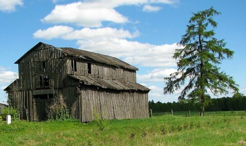 Tobacco dryer in Krasnoborki. 2005. Suszarnia tytoniu w Krasnoborkach. Rok 2005.
