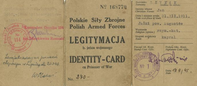 Legitymacja byłego jeńca wojennego. Legitymacja byłego jeńca wojennego.