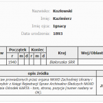 Kazimierz Kozłowski w bazie danych IPN „Indeks represjonowanych”