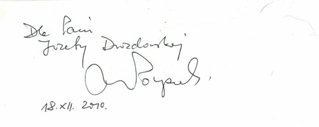 Autograf prof. Mariana Pokropka Autograf prof. Mariana Pokropka
