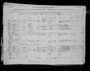 Żona i dzieci Arnolda Posta na liście pasażerów Żona i dzieci Arnolda Posta na liście pasażerów