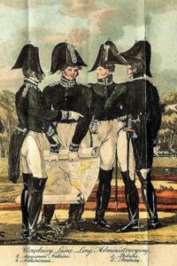 Źródło: Pręcikowski L.S. 2005, Historia munduru leśnika polskiego