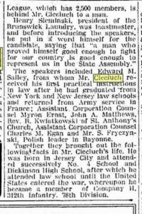 Aleksander Cieciuch jako gość honorowy na bankiecie w 1914 r.