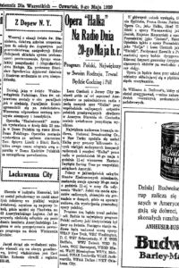 Opera Halka w radiu w USA; 1929 r.