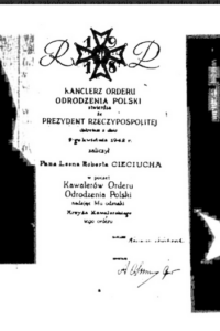 Przyznanie Orderu Odrodzenia Polski Leonowi Cieciuchowi; 1943 r.